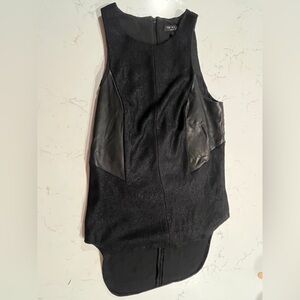 Rag & Bone Adeline Top hi-low tunic fabric and lamb leather